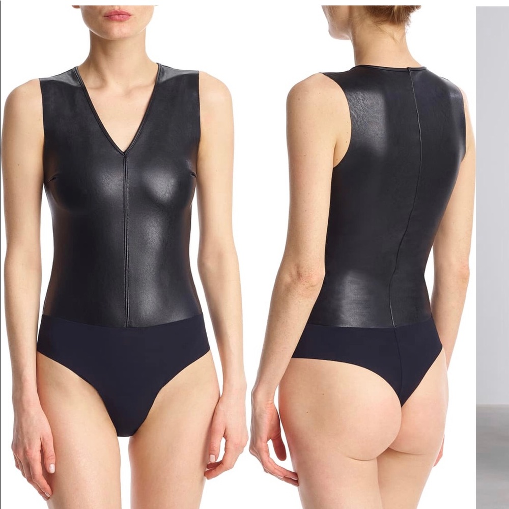 COMMANDO Faux Leather bodysuit size M